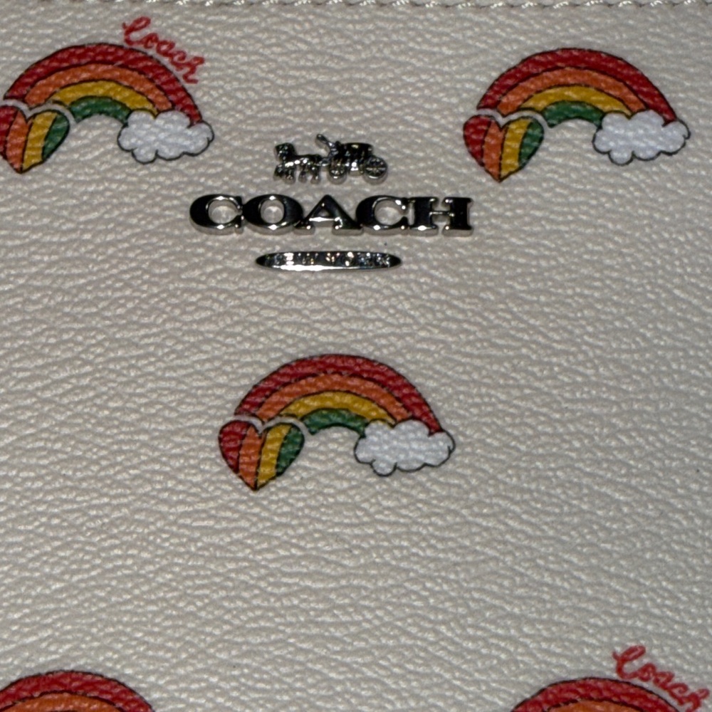 Coach Cream and Brown Rainbow Print Bag - Picture 6 of 17